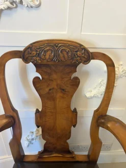 Pamono Antique Victorian Carved Walnut Desk Chair, 1880s Hot