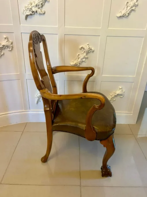 Pamono Antique Victorian Carved Walnut Desk Chair, 1880s Hot