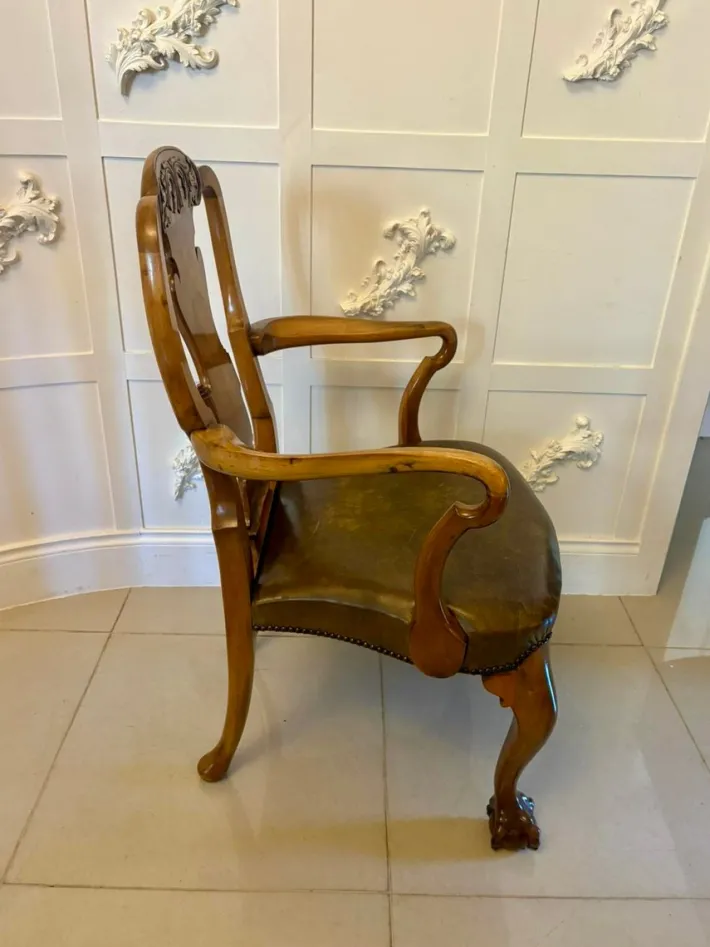 Pamono Antique Victorian Carved Walnut Desk Chair, 1880s Hot