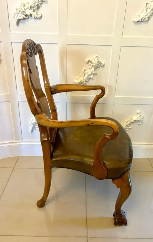 Pamono Antique Victorian Carved Walnut Desk Chair, 1880s Hot