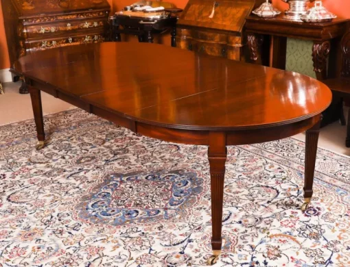 Pamono Antique Victorian Extending Dining Table and Swagback Chairs, 1890s, Set of 9 Sale