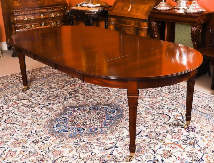 Pamono Antique Victorian Extending Dining Table and Swagback Chairs, 1890s, Set of 9 Sale
