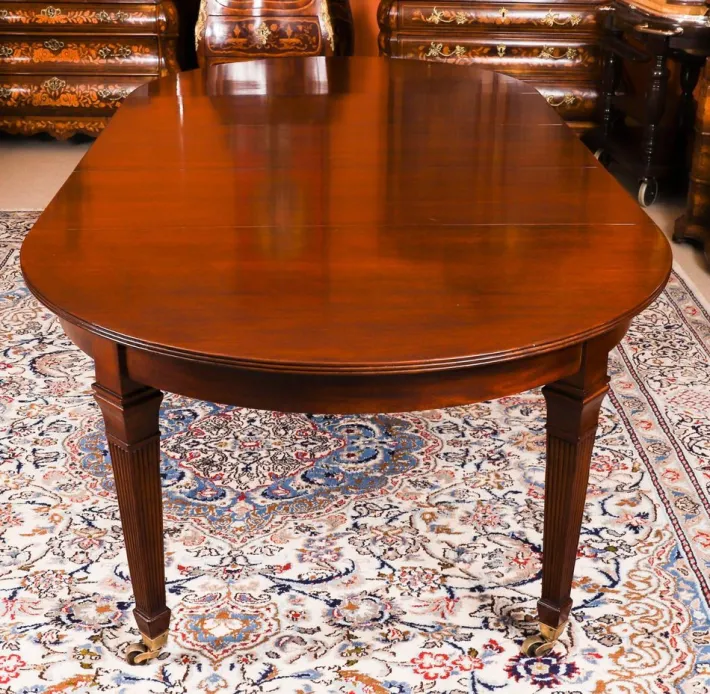Pamono Antique Victorian Extending Dining Table and Swagback Chairs, 1890s, Set of 9 Sale