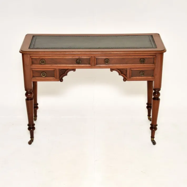 Pamono Antique Victorian Leather Top Desk, 1860