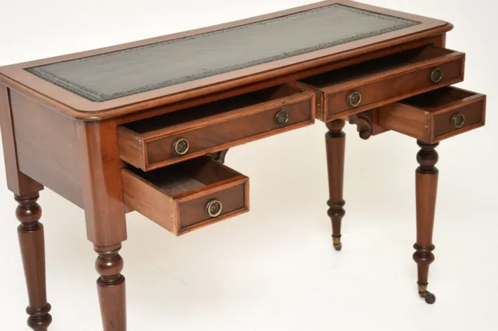 Pamono Antique Victorian Leather Top Desk, 1860