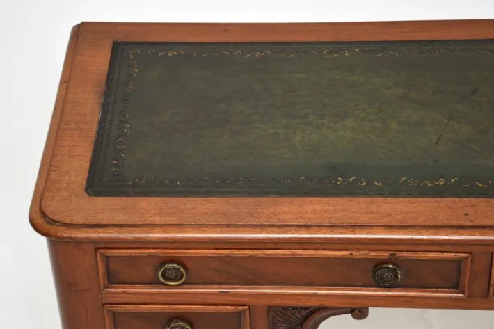 Pamono Antique Victorian Leather Top Desk, 1860