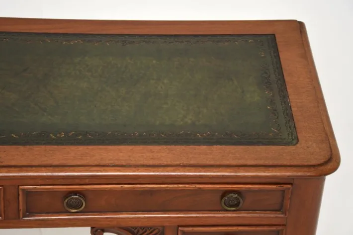 Pamono Antique Victorian Leather Top Desk, 1860