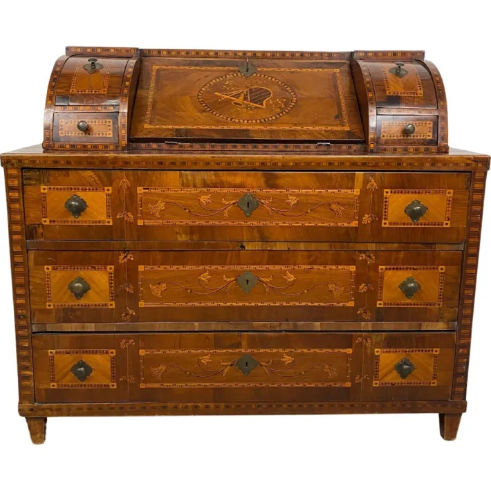 Pamono Antique Vienna Secretaire in Wood, 1790 Sale
