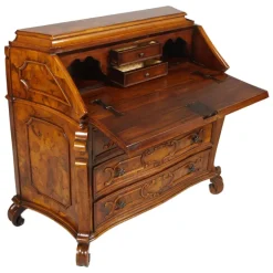 Pamono Antique Walnut & Burl Style 700 Lombardo Secretaire by Bottega Milanese dei Valentini Sale