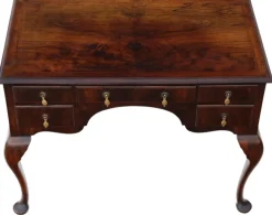 Pamono Antique Walnut Figured 5-Drawer Writing Desk or Dressing Table, 1910s Discount