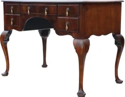Pamono Antique Walnut Figured 5-Drawer Writing Desk or Dressing Table, 1910s Discount