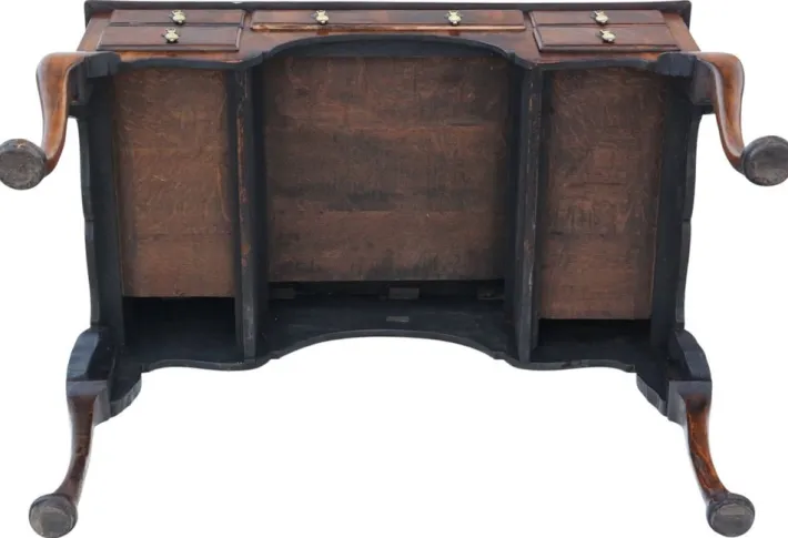 Pamono Antique Walnut Figured 5-Drawer Writing Desk or Dressing Table, 1910s Discount