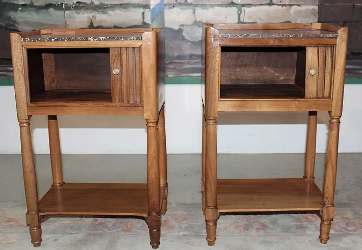 Pamono Antique Walnut Nightstand Sale