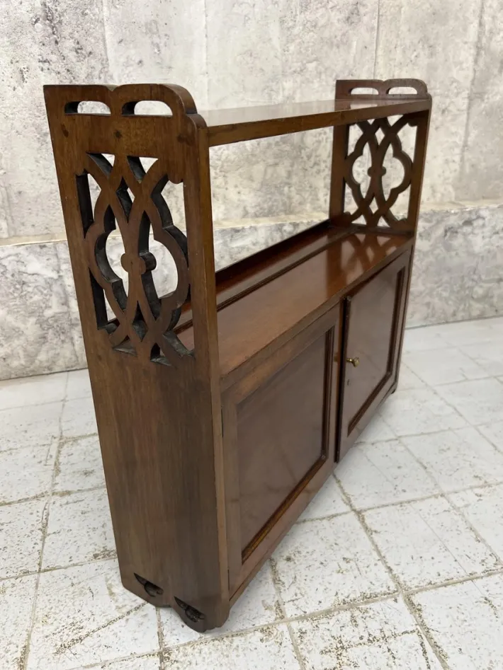 Pamono Antique Walnut Wall Mounted Cabinet, 1890s Best