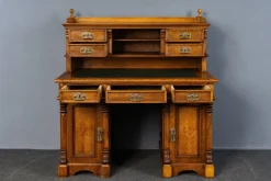 Pamono Antique Wilhelminian Oak Secretaire Desk Hot