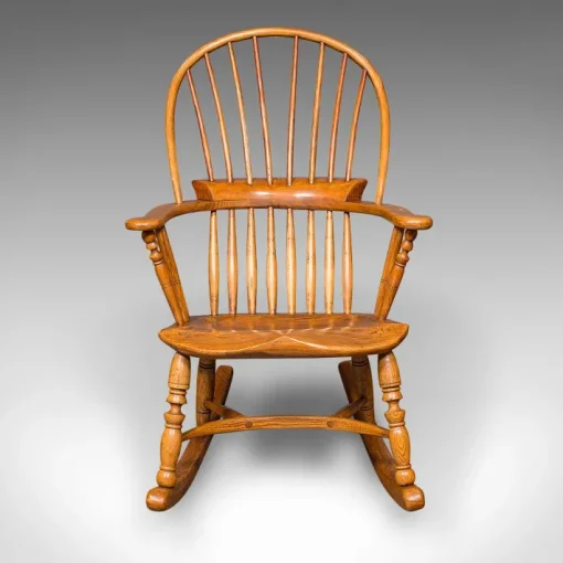 Pamono Antique Windsor Rocking Chair in Elm, 1900 Online