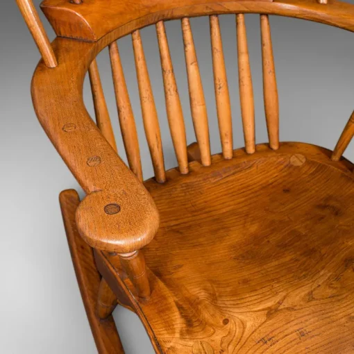 Pamono Antique Windsor Rocking Chair in Elm, 1900 Online
