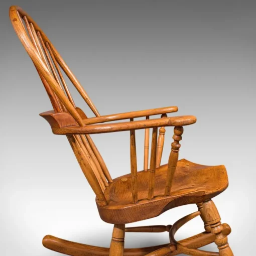 Pamono Antique Windsor Rocking Chair in Elm, 1900 Online