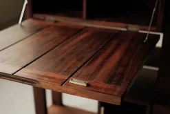 Pamono Architect-Designed Mahogany Secretary Desk, 1980s New