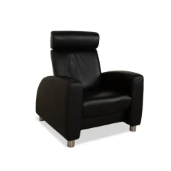 Pamono Arion 2-Seater Sofa and Armchair in Black Leather from Stressless, Set of 2 Clearance