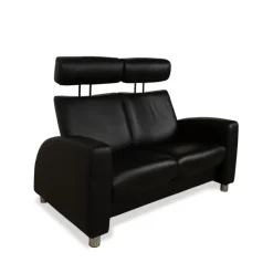 Pamono Arion 2-Seater Sofa and Armchair in Black Leather from Stressless, Set of 2 Clearance