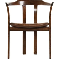Pamono Armchair in Rosewood and Brown Leather attributed to Hans Olsen, 1960s Clearance