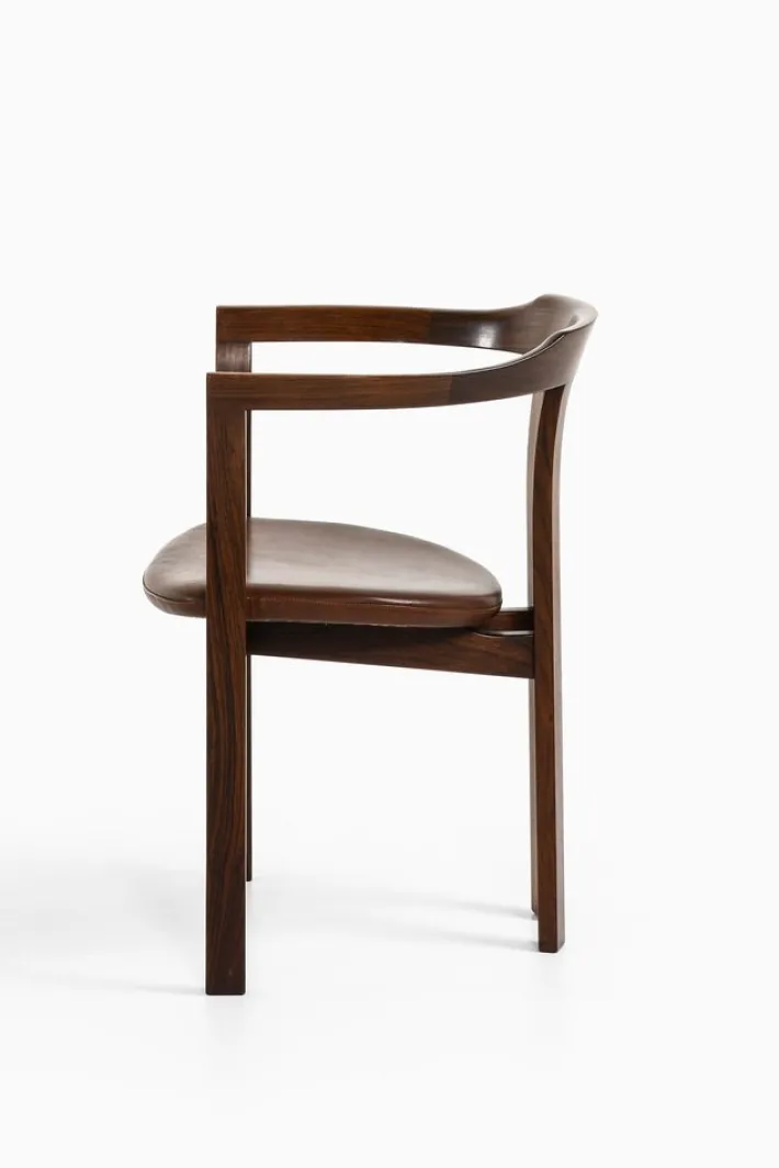 Pamono Armchair in Rosewood and Brown Leather attributed to Hans Olsen, 1960s Clearance