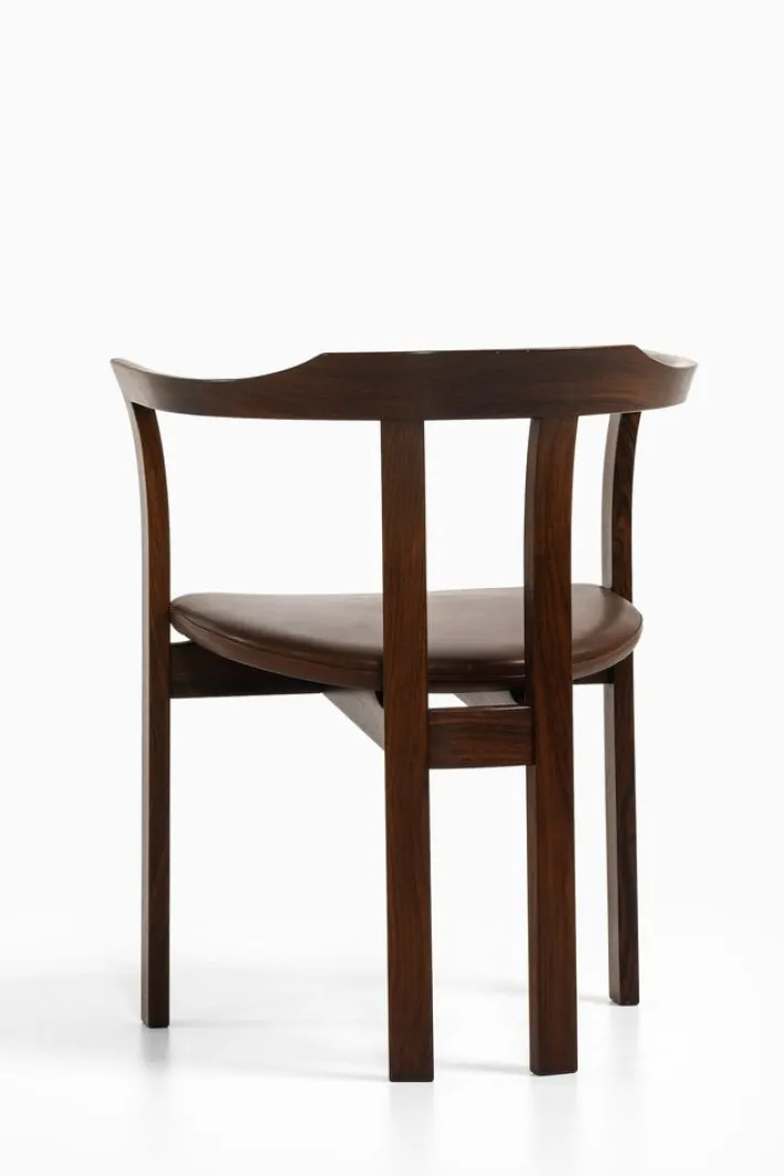 Pamono Armchair in Rosewood and Brown Leather attributed to Hans Olsen, 1960s Clearance