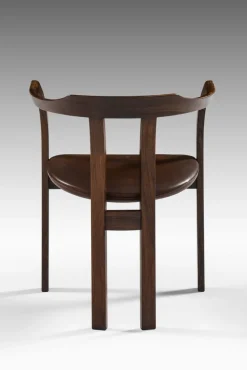 Pamono Armchair in Rosewood and Brown Leather attributed to Hans Olsen, 1960s Clearance