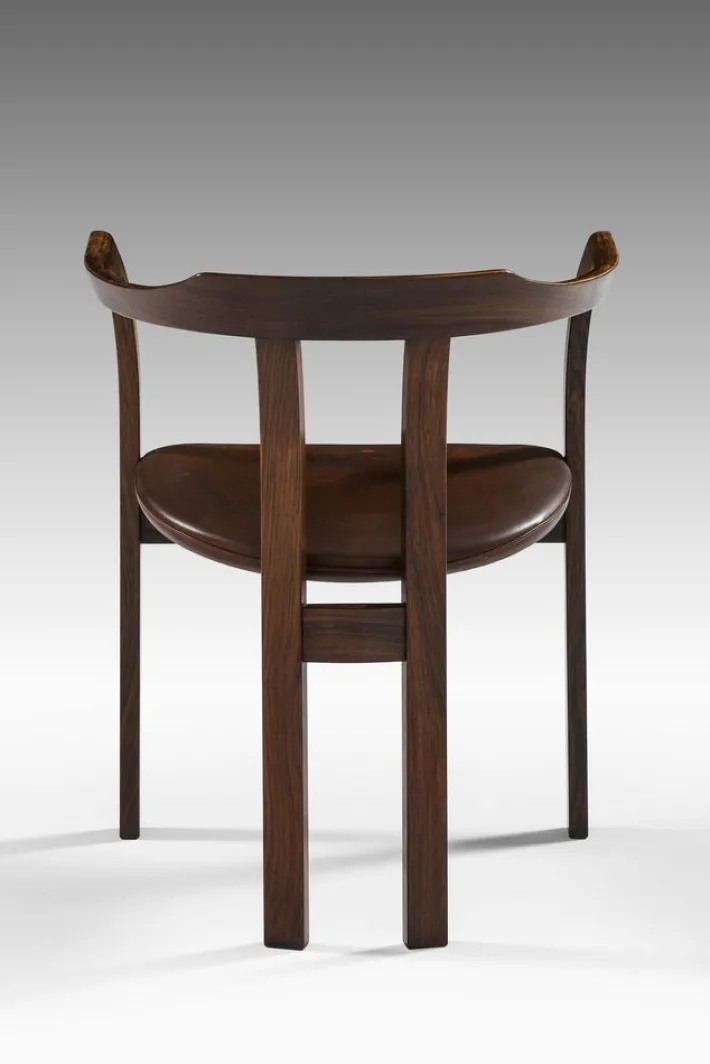 Pamono Armchair in Rosewood and Brown Leather attributed to Hans Olsen, 1960s Clearance