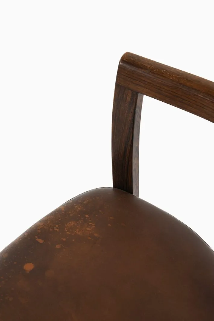 Pamono Armchair in Rosewood and Brown Leather attributed to Hans Olsen, 1960s Clearance