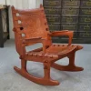 Pamono Armchair in Wood and Red Leather by Angel Pazmino, 1960s