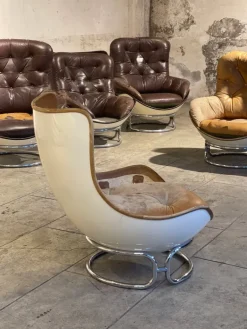 Pamono Armchairs and Ottomans by Michel Cadestin for Airborne, 1970, Set of 8 Discount