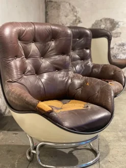 Pamono Armchairs and Ottomans by Michel Cadestin for Airborne, 1970, Set of 8 Discount