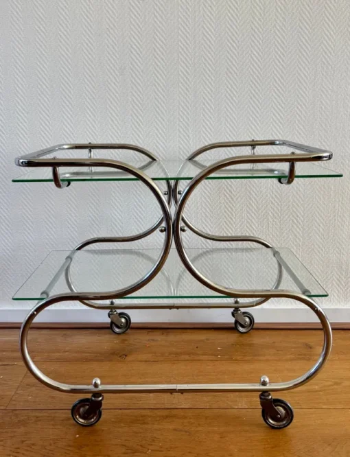 Pamono Art Deco Bauhaus Chromed Bar Cart by Willem Hendrik Gispen Online