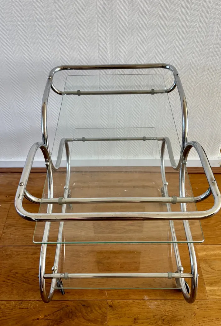 Pamono Art Deco Bauhaus Chromed Bar Cart by Willem Hendrik Gispen Online