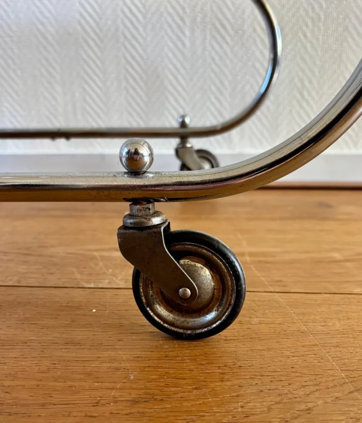 Pamono Art Deco Bauhaus Chromed Bar Cart by Willem Hendrik Gispen Online