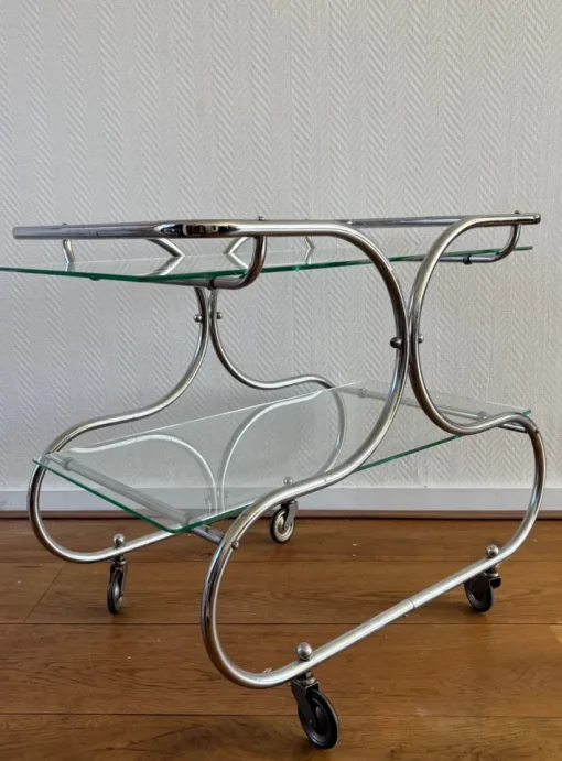 Pamono Art Deco Bauhaus Chromed Bar Cart by Willem Hendrik Gispen Online