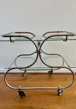 Pamono Art Deco Bauhaus Chromed Bar Cart by Willem Hendrik Gispen Online