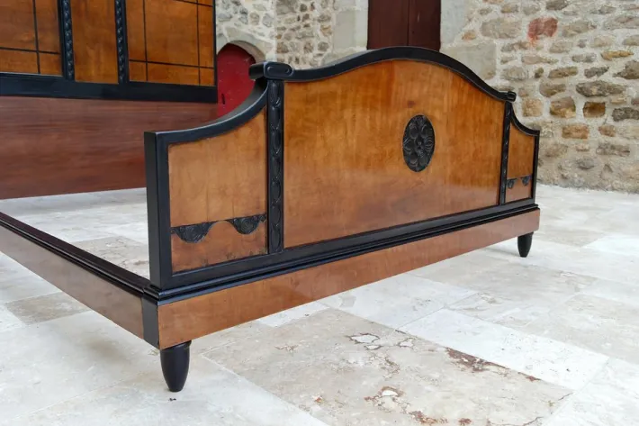 Pamono Art Deco Bed in Carved Wood, 1920 Discount