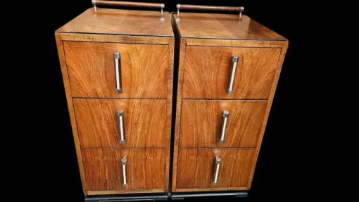 Pamono Art Deco Bedside Cabinets in Walnut, 1930s, Set of 2 Best