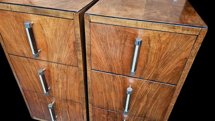 Pamono Art Deco Bedside Cabinets in Walnut, 1930s, Set of 2 Best