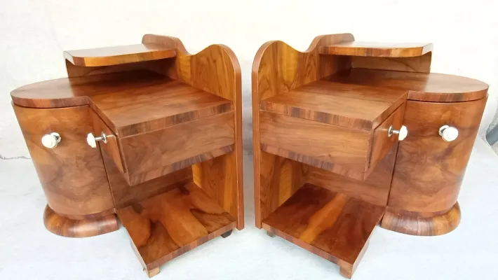 Pamono Art Deco Bedside Tables by Jindřich Halabala for Up Závody, 1930s, Set of 2 Outlet