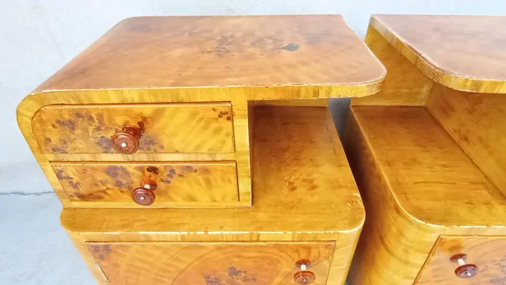 Pamono Art Deco Bedside Tables by Jindřich Halabala for Up Závody, 1950s, Set of 2 Discount
