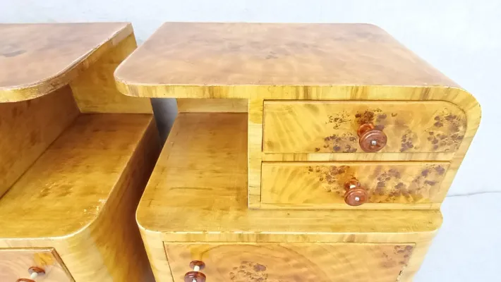 Pamono Art Deco Bedside Tables by Jindřich Halabala for Up Závody, 1950s, Set of 2 Discount