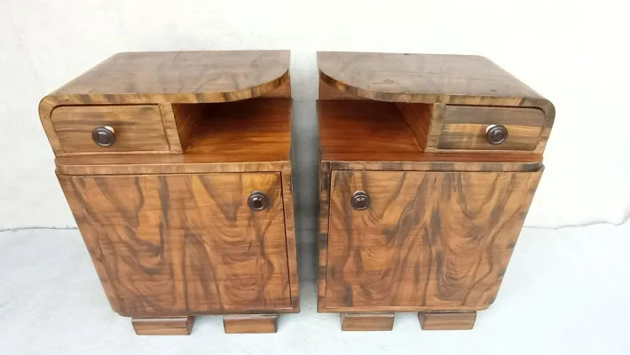 Pamono Art Deco Bedside Tables by Jindrich Halabala, 1940s, Set of 2 Clearance