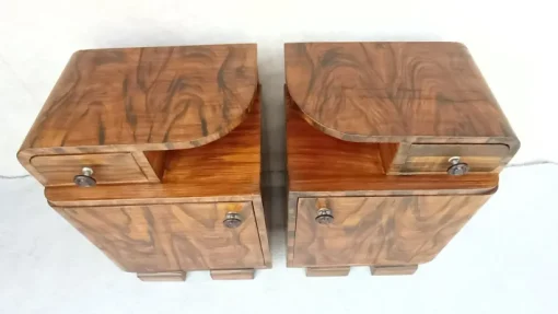 Pamono Art Deco Bedside Tables by Jindrich Halabala, 1940s, Set of 2 Clearance