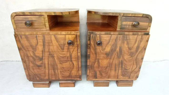 Pamono Art Deco Bedside Tables by Jindrich Halabala, 1940s, Set of 2 Clearance