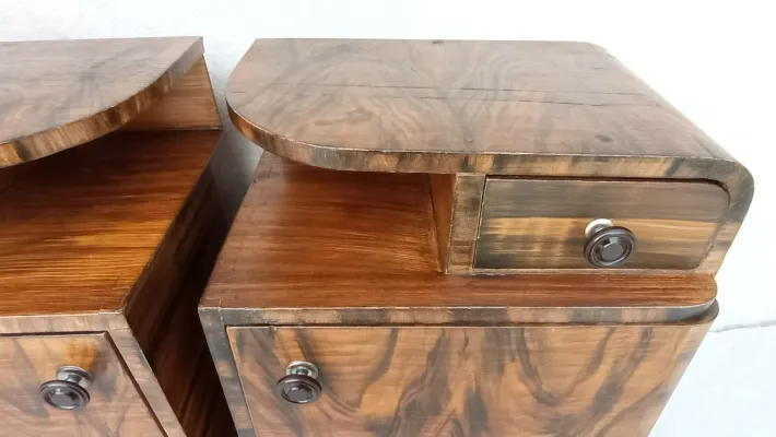 Pamono Art Deco Bedside Tables by Jindrich Halabala, 1940s, Set of 2 Clearance