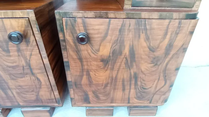 Pamono Art Deco Bedside Tables by Jindrich Halabala, 1940s, Set of 2 Clearance
